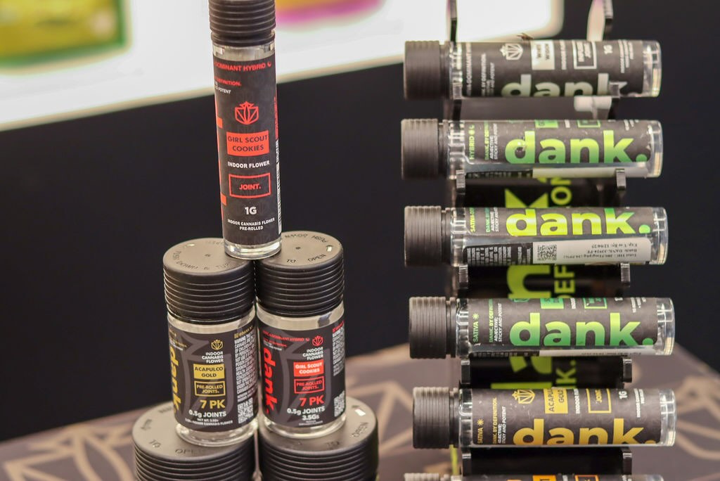 Dank products on display at a dispensary 